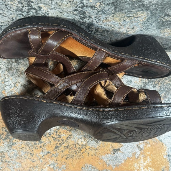 BORN Shoes Womens Size 9 Brown Leather Chenille Tamarind Strappy Sandal LIKE NEW - Picture 5 of 11